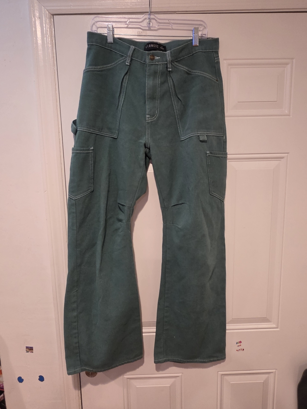 Lioness Womens Miami Vice Cargo Pants in Teal Green